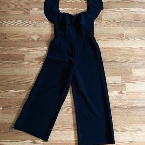 Ruffle Shoulder Crop Jumpsuit